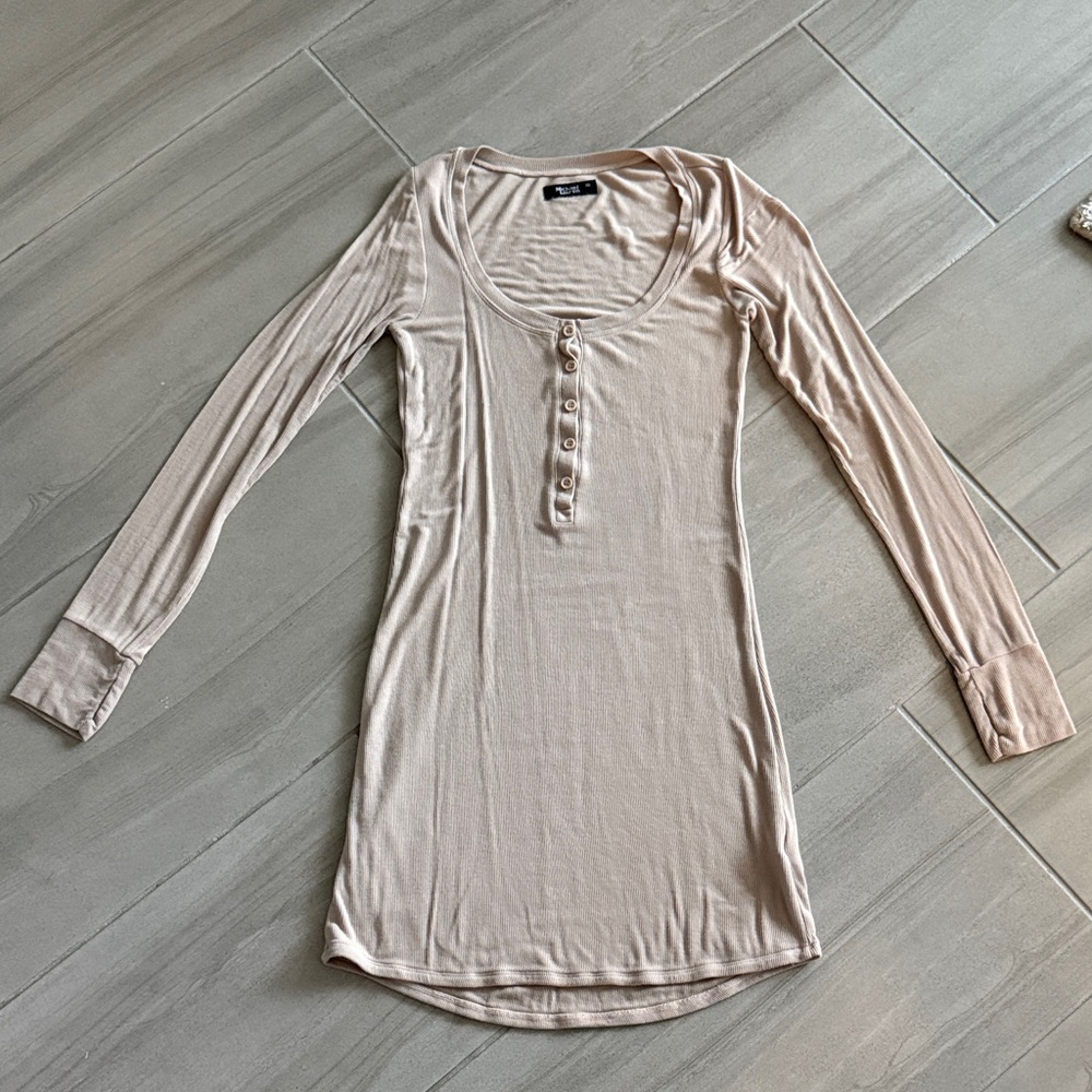 Michael Stars Beige Long Sleeve Dress
